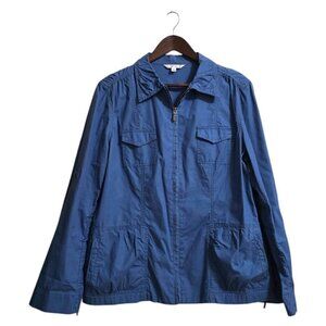 Cabi Blue Fly Away Lightweight Cargo Utility Jacket Sz L